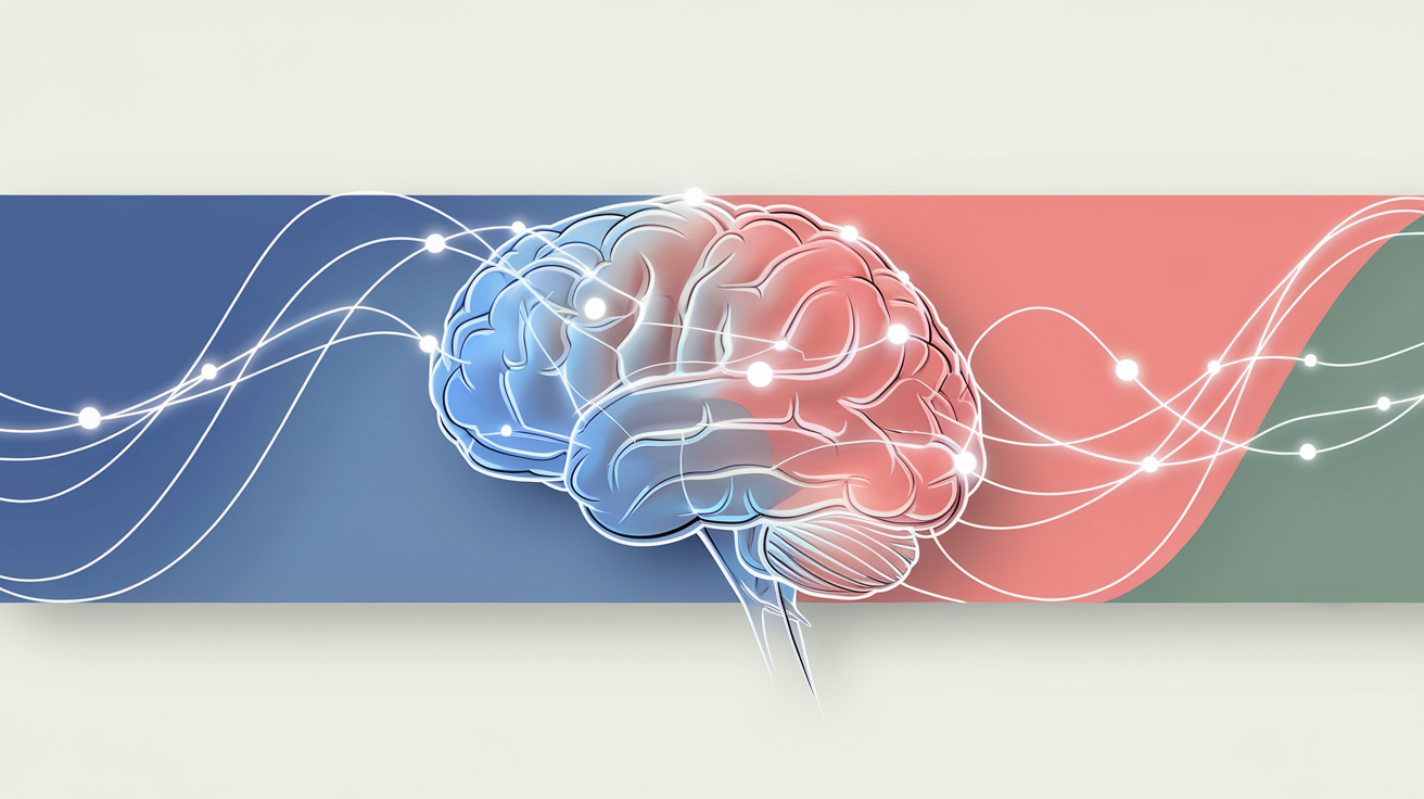 Illustration cerveau TDAH — connexions neuronales stylisées