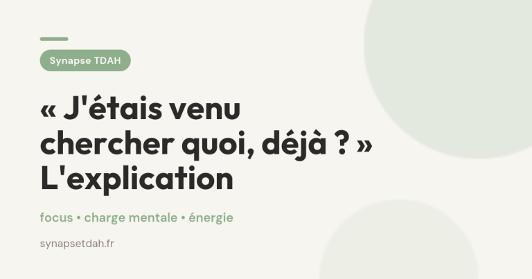« J&rsquo;étais venu chercher quoi, déjà ? » L&rsquo;explication