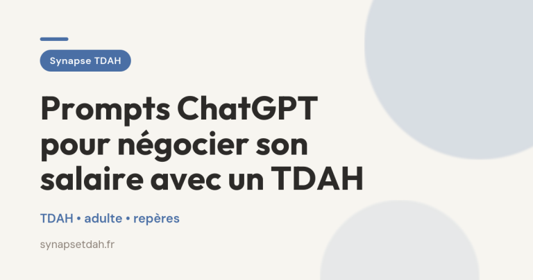 Prompts ChatGPT pour négocier son salaire avec un TDAH